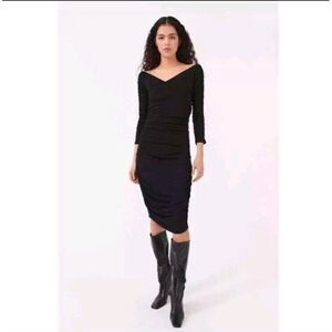 BAUM UND PFERDGARTEN Ruched Jelisa Long Sleeve Dress Women's Size Large